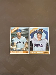 1966 Topps Cubs # 232 Glenn Beckert & # 278 Calvin Koonce 2 Card Lot - Picture 1 of 4
