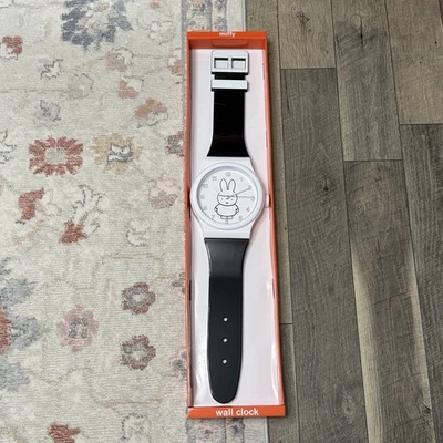 Unopened Miffy Rabbit Huge Wristwatch Wall Clock 36" Black & White Kawaii Decor - Image 1 of 4