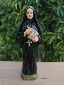 RARE Vtg St. Francis Xavier Cabrini Statue Religous Catholic Nun Chalkware *READ - Picture 1 of 11
