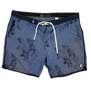 Vuori Board Shorts Mens 38 Swim Trunks 7" Leaf Print Drawstring Pocket Beach - Picture 1 of 13