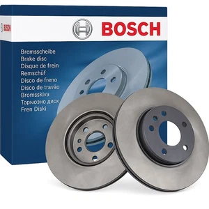 2x BOSCH Brake Disc Rear With Bolts/Screws Fits Mercedes-Benz C-Class E-Class - Picture 1 of 5