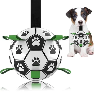 Dog Soccer Ball, Interactive Toys for Tug of War, Puppy Birthday Gifts, Tug T... - Image 1 of 4