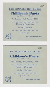 Vintage 1963 Dorchester Hotel party INVITATIONS Westminster London Hyde Park - Picture 1 of 2