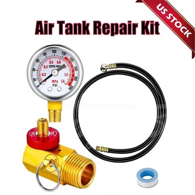 Kit de válvula de tanque de aire con medidor Kit de reparación de tanque de aire con manómetro de 2" de 2 pulgadas Foto 1 de 4