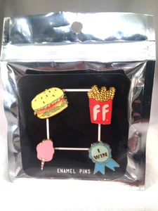 Hamburger, French Fries, Cotton Candy, I Win, Enamel Pins - Picture 1 of 2