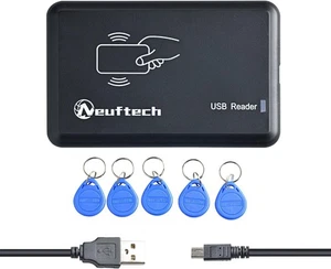 Neuftech USB RFID Reader ID Kartenlesegerät Kartenleser Kontaktlos Card Reader F - Bild 1 von 5