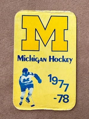 CHK 1977-78 MICHIGAN WOLVERINES Hockey Schedule College USED University of - Image 1 of 2