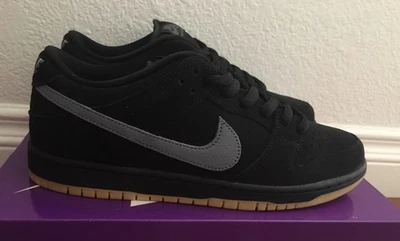 Новые мужские Nike SB Dunk низкий Pro «Туман» Zoom воздуха туфли Sz 10 черный серый резинки низ - Изображение 1 из 4