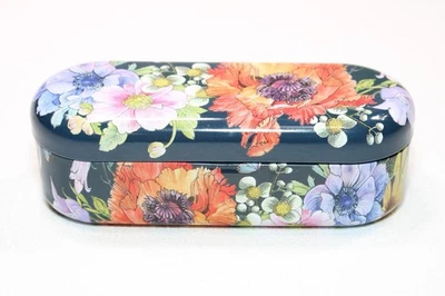 Gafas de sol Brighton Estuche de metal estañado Caja Azul Flor Diseño Floral SOLO ESTUCHE Foto 1 de 4