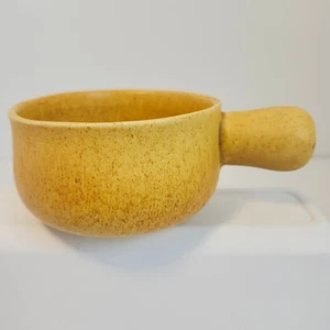 Abu Gosh Ceramics Jerusalem Bowl With Handle Yellow Pottery Israel - Picture 1 of 9