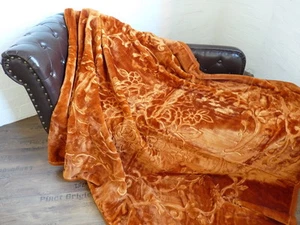 XXL luxury bedspread cozy blanket throw blanket bronze 200x240 cm - Picture 1 of 1