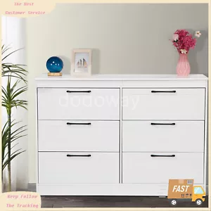 Wood Dresser for Bedroom w/ 6 Chests of Drawer Storage Tower Organizer Cabinet - Picture 1 of 8