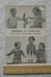 Vintage: P&B 715 jumpers & pullovers 2-4 years old, 3 ply, animal heads & feet - Picture 1 of 1