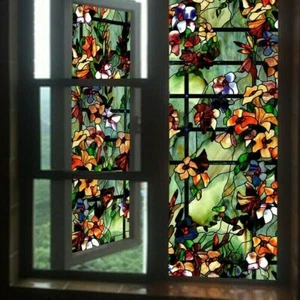 Películas adhesivas estáticas 3D para ventanas esmeriladas vidrio de camelia pegatina decoración del hogar - Imagen 1 de 6