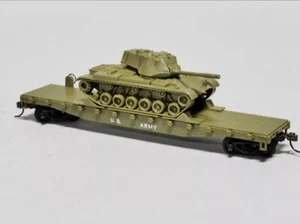 Rock Island Hobby 032160 HO US Army 50' Flat Car with Tank - Picture 1 of 4