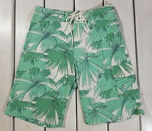 New Gant Men's Shorts Size S Palm Leaves Surf Swimming Trunks Mint Green