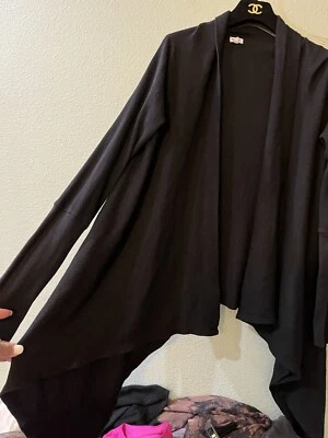 ESPLÉNDIDO CLÁSICO NEGRO ALGODÓN CÓMODO ACOGEDOR SWING CÁRDIGAN SUDADERA CHAQUETA Foto 1 de 4