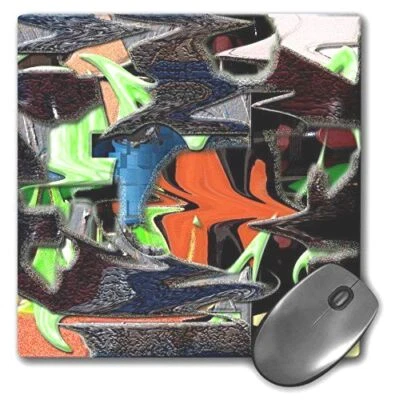 3dRose LLC 8 x 8 x 0.25 Inches Mouse Pad, Blue, Maroon, Orange and Green Swirled - Image 1 of 2