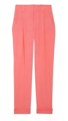 Pantalones de crepé Alice + Olivia rosa coral seda talla 4 Foto 1 de 4