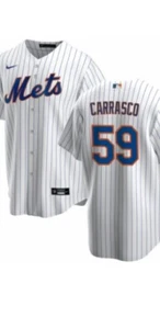 New York Mets C. Carrasco #59 Nike Men's White Official MLB Player Jersey M $249 - Picture 1 of 12
