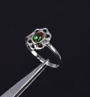 925 Solid Sterling Silver Black Ethiopian Opal Ring -7 us q279