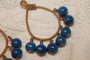 Lapislazuli Kristen McCloud 14k Goldfüllspule schöne Tränenreifen Ohrringe - Bild 1 von 4
