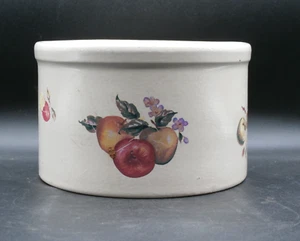 Vtg Robinson Ransbottom Pottery Stoneware Crock Low Profile 2 Quart Apple Decals - Picture 1 of 11