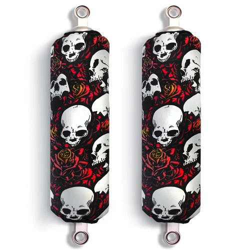 Red Skull Arctic Cat Sled Shock Protector Covers Snowmobile (Set of 2) NEW - Image 1 of 4