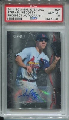 2014 Bowman Sterling Prospect  Stephen Piscotty PSA 10 MINT Auto - Image 1 of 2