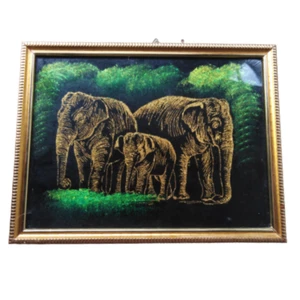 Home Decor Elephant[thumpath rana]Wall Framed Painting Made In Sri Lanka - Picture 1 of 8
