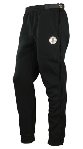 Zipway NBA Men's Brooklyn Nets Gold Accent Track Pants, Black Cover