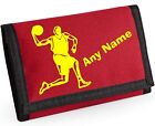 Basketballer Design Personalised RED Boys Kids Ripper Wallet With Coin Holder