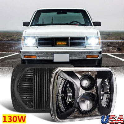 For Chevy 82-93 S10 Blazer for GMC S15 7X6" Projector Halo LED Headlight Hi/Lo - Image 1 of 4