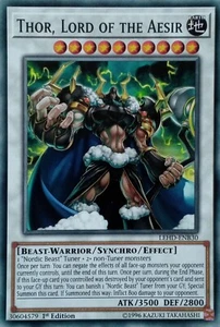 LEHD-ENB30 THOR, LORD OF THE AESIR COMMON 1ST EDITION YuGiOh CARD - Picture 1 of 1