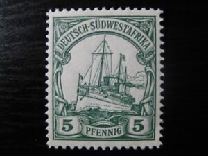 AFRIQUE DU SUD-OUEST COLONIE ALLEMANDE Mi. #25 timbre de yacht Kaiser MNH comme neuf !