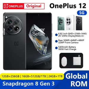 Global ROM OnePlus 12 5G Snapdragon 8 Gen 3 NFC 2K 120Hz 16GB/24GB+1TB 100W 64MP - Picture 1 of 18