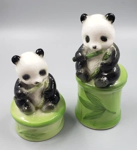Vtg Japan Panda Trinket Box And Bell - Picture 1 of 5