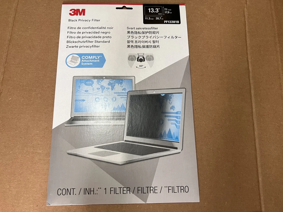 3M PRIVACY FILTER FOR 13.3IN WIDESCREEN 16:10 UNFRAMED FOR LAPTOP - Image 1 of 1