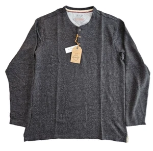 Weatherproof Vintage Shirt Men's Henley XL Black Heathered Long Sleeves NWT - Picture 1 of 14