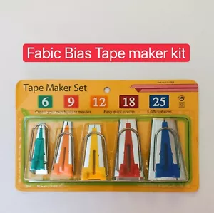 Fabric Bias Binding Tape Maker Kit Binder Foot For Sewing&Quilting Diy Tool Kit - Picture 1 of 5