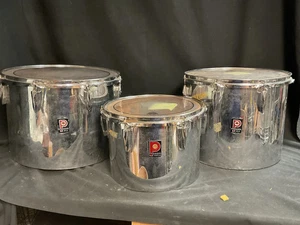 Premier Vintage Marching Toms - Silver 16”, 14”, 12” - Picture 1 of 17