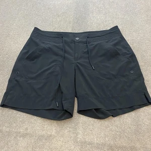 Athleta Rincon Bermuda Shorts Womens 10 Black Quick Dry Stretch Outdoor Pockets - Picture 1 of 10