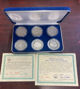 (6er Set) Harry Potter *Isle of Man* 1 Crown Münzen mit C.O.A. 2001 - Bild 1 von 4