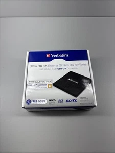 Verbatim Ultra HD 4K External Slimline Blu-ray/DVD Writer UHD 4K Model 43888 - Photo 1/10