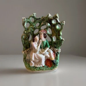 Antigua estatuilla doble de Staffordshire, Romeo y Julieta C 1860 - Imagen 1 de 8