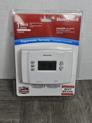 Honeywell 1-Week Programmable Thermostat RTH221B Easy to Program - Image 1 of 2