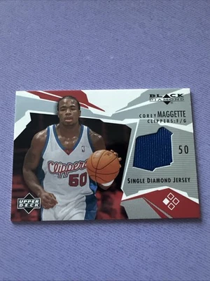Camiseta deportiva individual Upper Deck Black Diamond 2003 #BD-CM Corey Maggette Foto 1 de 4