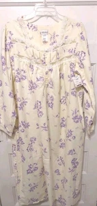 Nuevo con etiquetas Camisón JCPenney Delicates Para Mujer Talla Grande Lila Floral Franela - Imagen 1 de 8