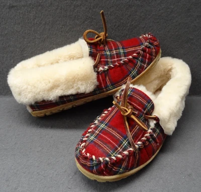 Zapatilla deportiva LL Bean para mujer 8 M Wicked Good forrada de piel de oveja a cuadros 505049 Foto 1 de 4