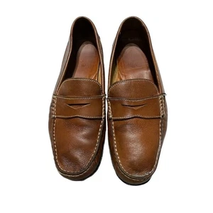 Zapatos mocasines de conducción Peter Millar para hombre sin cordones de cuero marrón talla 8 - Imagen 1 de 7